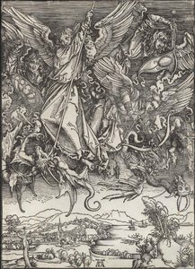 Aziz Michael Ejderhayla Savaşıyor by Albrecht Dürer